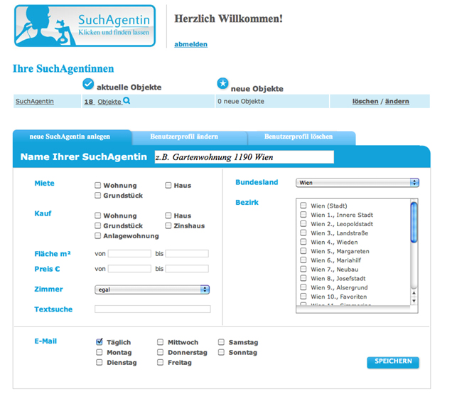 Die nagelneue FindMyHome.at SuchAgentin Die nagelneue FindMyHome.at SuchAgentin