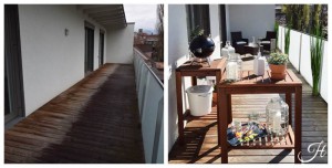 Home Staging Beispiel für einen Balkon