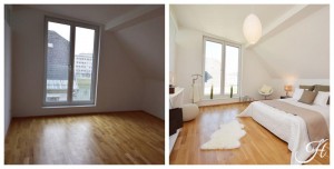 Home Staging Beispiel für ein Schlafzimmer