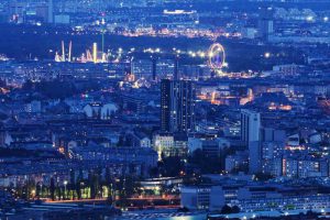 Blick auf Wien bei Nacht