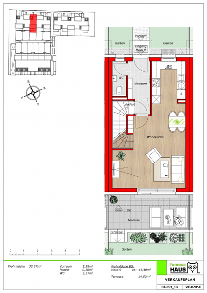 Fixpreis und Fertigstellungsgarantie: Reihenhaus mit 4 Zimmern, Keller, Terrasse, Garten, Dachterrasse und Garagenplatz. /  / 1230 Wien Liesing / Bild 7