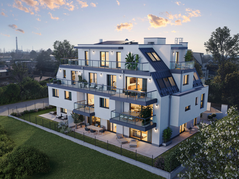 DACHGESCHOSSWOHNUNG  3 ZIMMER MIT HOCHWERTIGER EINBAUKCHE UND 2 TERRASSEN NAHE OBEREM MHLWASSER   /  / 1220 Wien / Bild 2