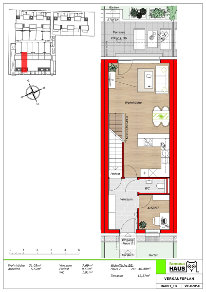 Nachhaltige Ziegelmassivbauweise: Niedrigenergie-Reihenhaus mit 4,5 Zimmern, Keller, Eigengarten, Dachterrasse und Garagenplatz /  / 1230 Wien Liesing / Bild 5