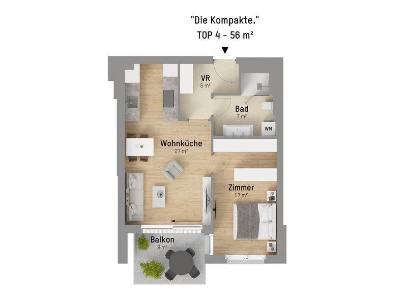 FIRST OCCUPANCY: 2-ROOM APARTMENT WITH BALCONY AND BEAUTIFUL VIEW! /  / 1220 Wien, 22. Bezirk, Donaustadt / Bild 0
