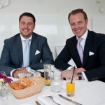 Bernd Gabel-Hlawa und Benedikt Gabrie, Geschäftsführung FindMyHome.at bei der Qualitätsmakler Preisverleihung in der Meierei im Stadtpark