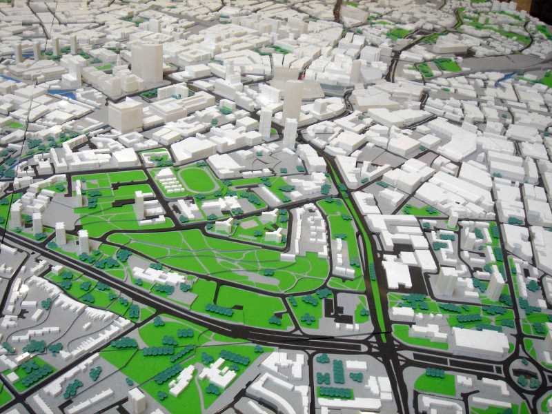 Modell einer Stadt und ihrer Infrastruktur