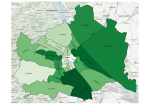 Grafik: Bezirke in Wien mit stärkstem Zuzug