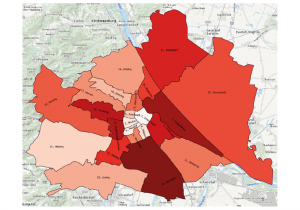 Grafik: Wohnbezirke in Wien mit stärkster Abwanderung